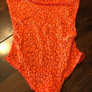 Orange Lace Bodysuit